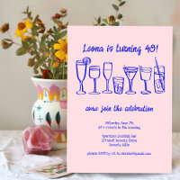 Whimsical Cocktail Drinks Custom Birthday Party