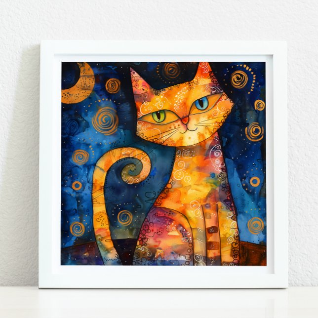 WHIMSICAL COLORFUL CAT POSTER (WHIMSICAL COLORFUL CAT POSTER)