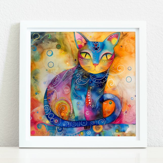 WHIMSICAL COLORFUL CAT POSTER (WHIMSICAL COLORFUL CAT POSTER)