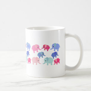 Whimsical Colorful Elephants Coffee Mug