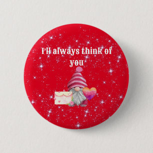 Whimsical Colorful Gnome in Love 6 Cm Round Badge