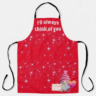 Whimsical Colorful Gnome in Love Apron
