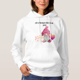 Whimsical Colorful Gnome in Love Hoodie