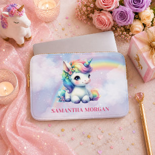 Whimsical Colorful Unicorn Magical Day Laptop Slee Sleeve