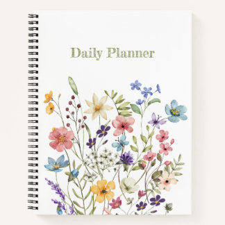 Whimsical Colorful Wildflower Bloom Spring Notebook