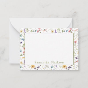 Whimsical Colorful Wildflower Pattern Spring Card