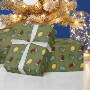 Whimsical Coloured Christmas Lights Holiday  Wrapp Wrapping Paper