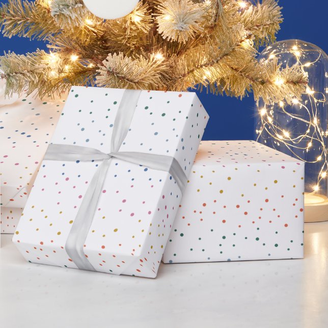 Whimsical Colourful Bright Snowfall Wrapping Paper (Holidays)