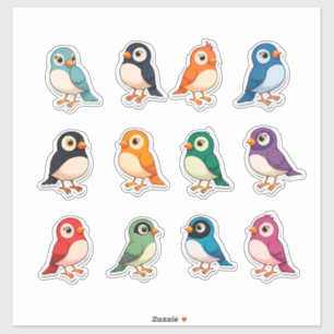 Whimsical Colourful Cartoon Birds for Gifts