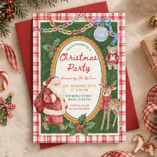 Whimsical Colourful Christmas Party Invitation