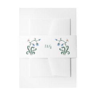 Whimsical Colourful Flowers Wedding  Invitation Belly Band