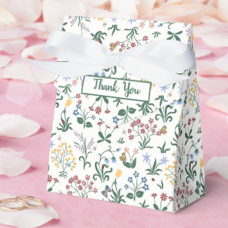 Whimsical Colourful Flowers Wedding Thank you Favour Box