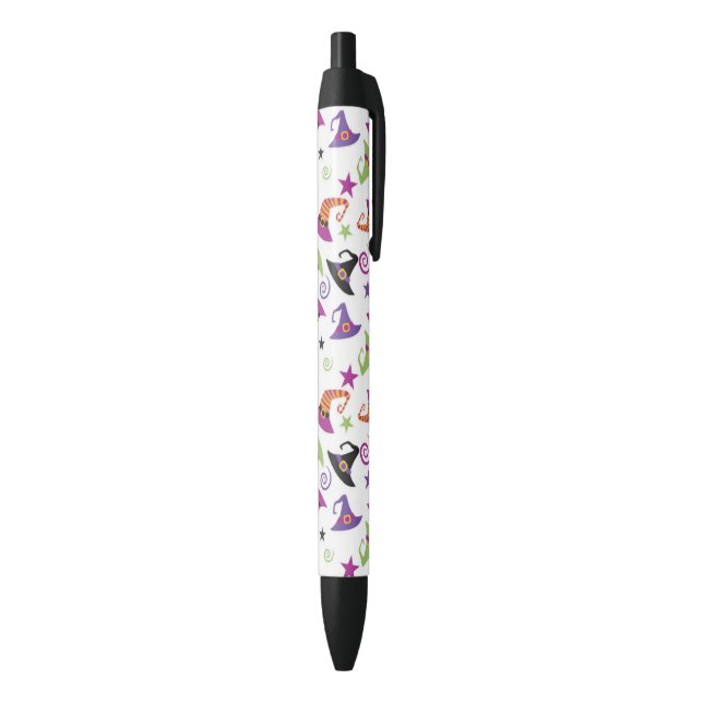 Whimsical Colourful Halloween Witches hats Black Ink Pen (Bottom (Vertical))