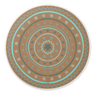 Whimsical Colourful Hand Drawn Design Ceramic Pull