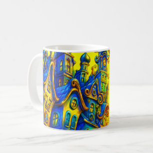 Whimsical Colourful House Coffee Mug