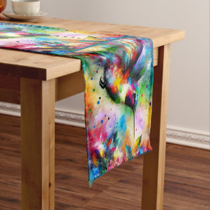 Whimsical Colourful Hummingbird Bird Personalised Short Table Runner