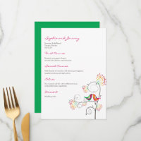 Whimsical Colourful Kissing Summer Birds Wedding