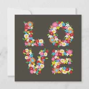 Whimsical Colourful LOVE Spring Flowers Chic Bloom Save The Date