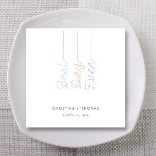 Whimsical & Colourful: Personalised 'Best Day Ever Napkin