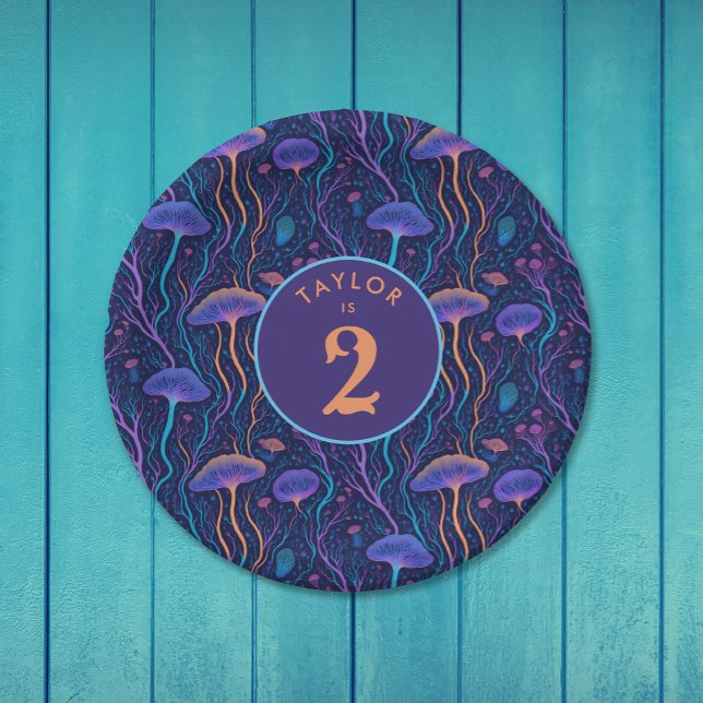 Whimsical Colourful Purple Jellyfish Pattern Party Paper Plate (Creator Uploaded)