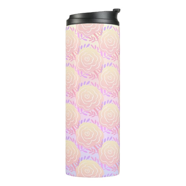 Whimsical Colourful Roses 2 Thermal Tumbler (Rotated Left)