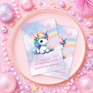 Whimsical Colourful Unicorn Magical Day Thank You Card