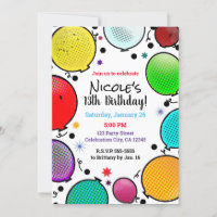 Whimsical Comic Style Balloons Birthday Party