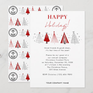 Whimsical Company Christmas Party Business Logo Invitation
