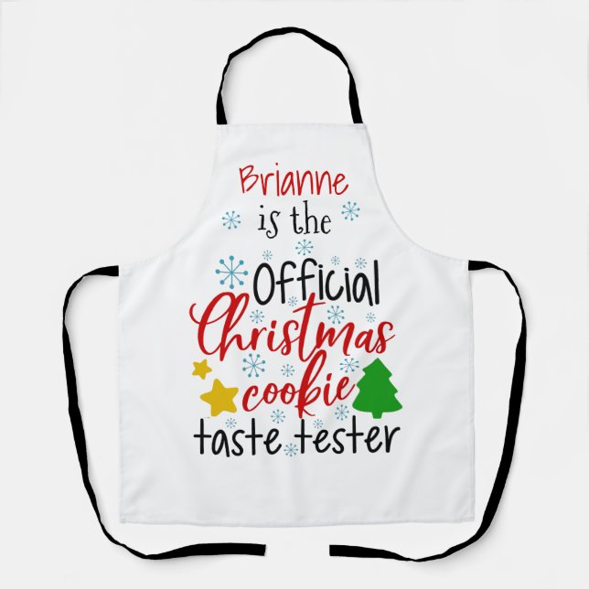 Whimsical Cookie Taste Tester Christmas Apron (Front)
