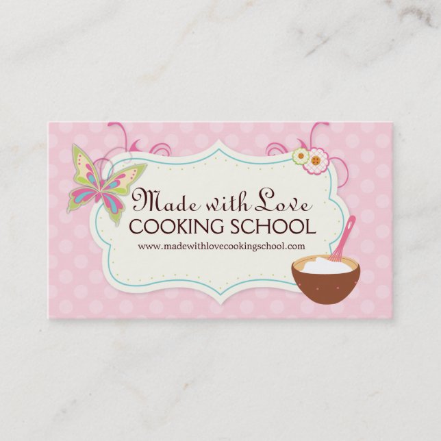 Whimsical Cooking Class Business Card (Front)