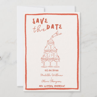 Whimsical Copper Save The Date Invitation