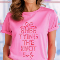 Whimsical coquette bow tying knot bridal shower