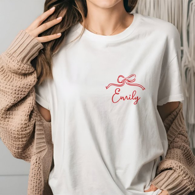 Whimsical coquette bow tying knot bridal shower T-Shirt (Creator Uploaded)