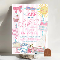 Whimsical Coquette Cake by the Lake Party Invitati