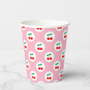 Whimsical Coquette Cherry on Top Baby Shower Paper Cups