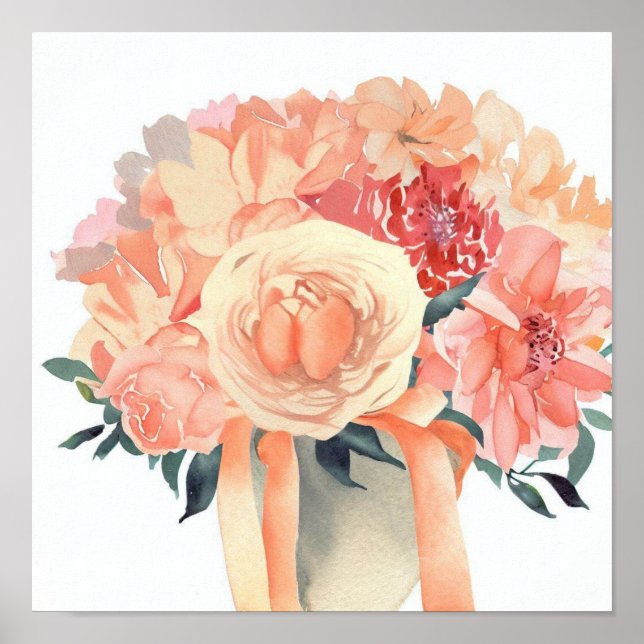  Whimsical Coral, Attendants Bouquet (A) Poster (Front)