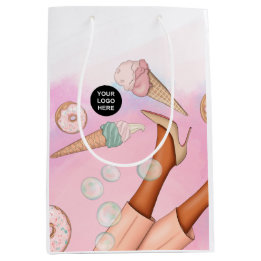 Whimsical Corporate Food Catering Lady Medium Gift Bag