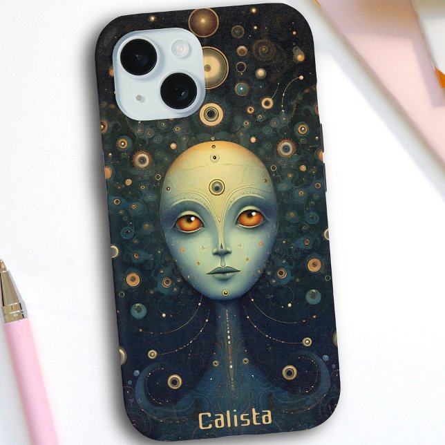 Whimsical Cosmic Alien Personalised Art  Case-Mate iPhone Case (Creator Uploaded)