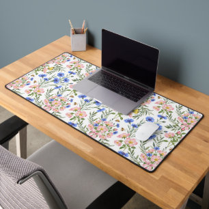 Whimsical Cottage Wildflower Office Decor Desk Mat