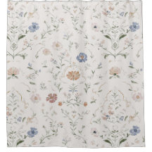 Whimsical Cottagecore Beige Watercolor Wildflower