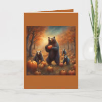 Whimsical Cottagecore Fall Bears and apples