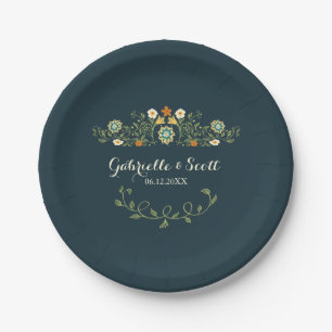 Whimsical Country Flower Garden Wedding/Shower Paper Plate
