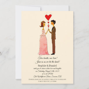 Whimsical Couple Wedding Invitation