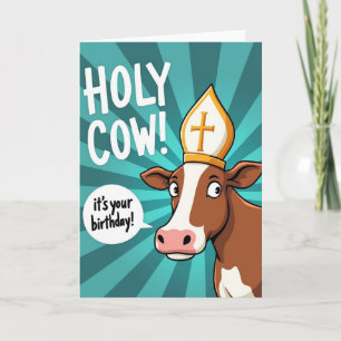 Whimsical Cow Birthday Surprise Card