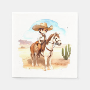 Whimsical Cowboy Adventure Baby Shower Napkin