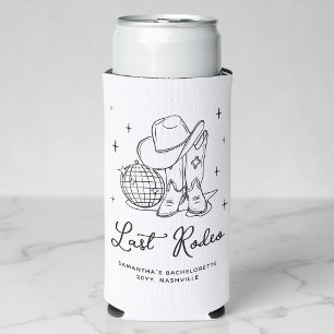 Whimsical Cowgirl Last Rodeo Bachelorette Party Seltzer Can Cooler