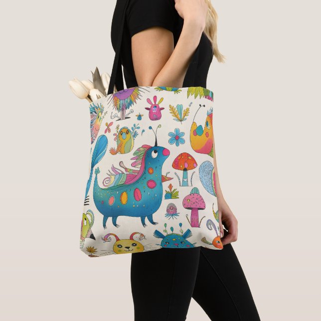 Whimsical Creatures New Mum  Tote Bag (Close Up)