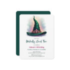 Whimsical Crown & Green Witch Hat Birthday