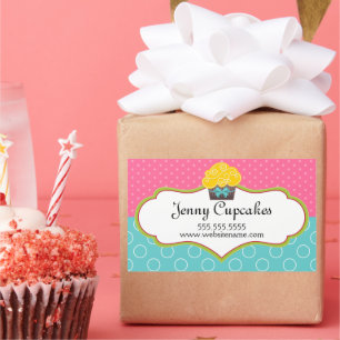 Whimsical Cupcake Bakery Box Seal