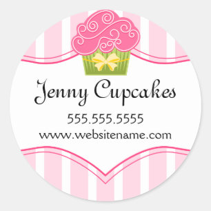 Whimsical Cupcake Bakery Box Seals